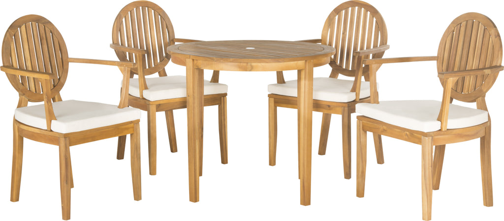 Safavieh Chino 5pc Dining Set Teak Brown Furniture main image