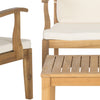 Safavieh Bradbury 4pc Outdoor Living Set Teak Brown/Beige Furniture 