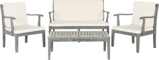 Safavieh Bradbury 4pc Outdoor Living Set Ash Grey/Beige Furniture 