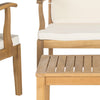 Safavieh Fresno 4pc Outdoor Living Set Teak Brown/Beige Furniture 
