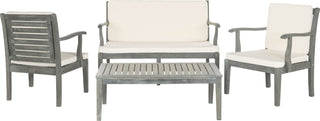 Safavieh Fresno 4pc Outdoor Living Set Ash Grey/Beige Furniture main image