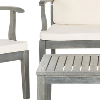 Safavieh Fresno 4pc Outdoor Living Set Ash Grey/Beige Furniture 