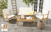 Safavieh Montclair 4pc Outdoor Living Set Teak Brown/Beige Furniture  Feature