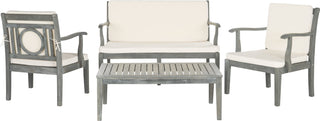 Safavieh Montclair 4pc Outdoor Living Set Ash Grey/Beige Furniture main image