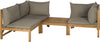 Safavieh Lynwood Modular Outdoor Sectional Teak Brown/Taupe Furniture 