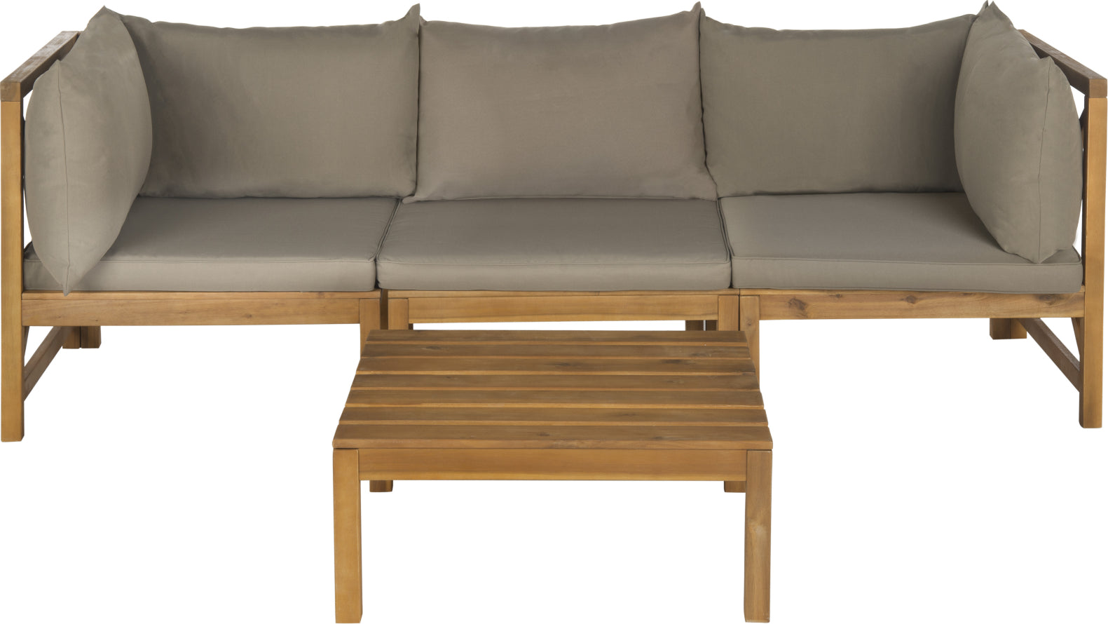 Safavieh Lynwood Modular Outdoor Sectional Teak Brown/Taupe Furniture main image