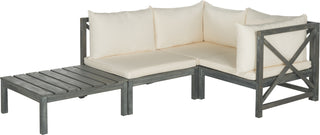 Safavieh Lynwood Modular Outdoor Sectional Ash Grey/Beige Furniture 