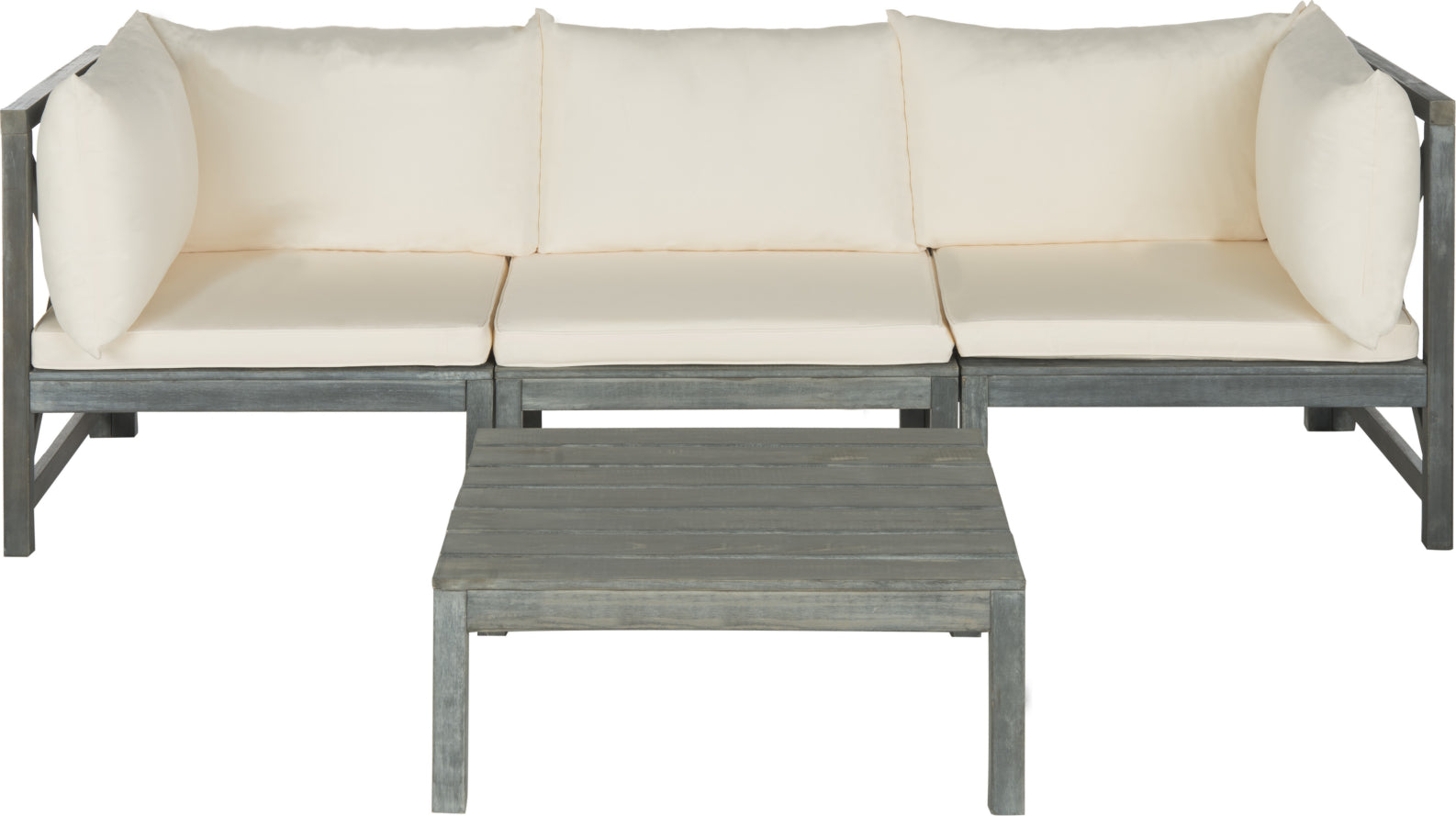 Safavieh Lynwood Modular Outdoor Sectional Ash Grey/Beige Furniture main image