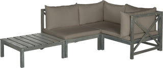 Safavieh Lynwood Modular Outdoor Sectional Ash Grey/Taupe Furniture 