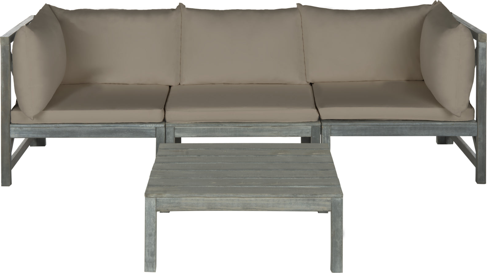 Safavieh Lynwood Modular Outdoor Sectional Ash Grey/Taupe Furniture main image