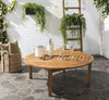 Safavieh Danville Round Table Teak Brown Furniture  Feature