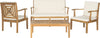 Safavieh Del Mar 4 Pc Outdoor Set Teak Brown/Beige Furniture main image