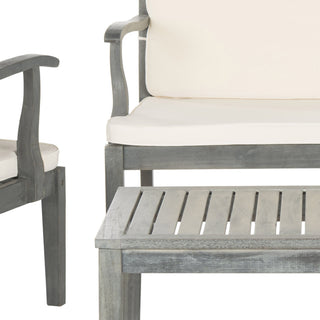 Safavieh Del Mar 4 Pc Outdoor Set Ash Grey/Beige Furniture 