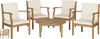 Safavieh Anaheim 5 Pc Coffee Set Teak Brown/Beige Furniture 