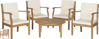 Safavieh Anaheim 5 Pc Coffee Set Teak Brown/Beige Furniture 