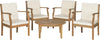 Safavieh Colfax 5 Pc Coffee Set Teak Brown/Beige Furniture main image