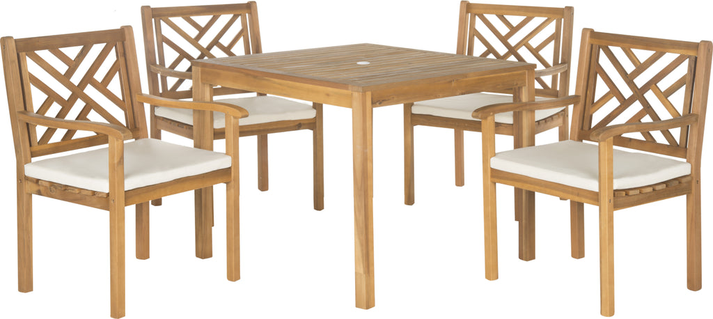 Safavieh Bradbury 5 Pc Dining Set Teak Brown/Beige Furniture main image