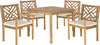 Safavieh Bradbury 5 Pc Dining Set Teak Brown/Beige Furniture main image