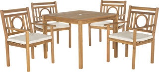 Safavieh Montclair 5 Pc Dining Set Teak Brown/Beige Furniture main image