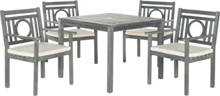 Safavieh Montclair 5 Pc Dining Set Ash Grey/Beige Furniture main image