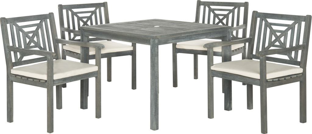 Safavieh Del Mar 5 Pc Dining Set Ash Grey/Beige Furniture main image