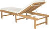 Safavieh Inglewood Chaise Lounge Chair Teak Brown/Beige Furniture 
