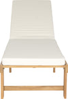 Safavieh Inglewood Chaise Lounge Chair Teak Brown/Beige Furniture main image