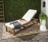 Safavieh Inglewood Chaise Lounge Chair Teak Brown/Beige Furniture  Feature