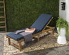 Safavieh Inglewood Chaise Lounge Chair Teak Brown/Navy Furniture  Feature