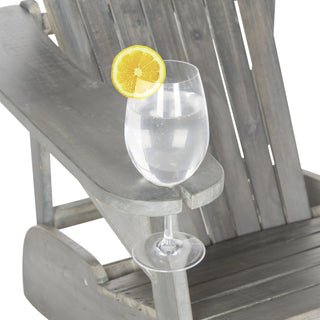 Safavieh Vista Wine Glass Holder Adirondack Chair Ash Grey Furniture 