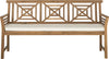 Safavieh Del Mar 3 Seat Bench Teak Brown/Beige Furniture main image