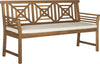 Safavieh Del Mar 3 Seat Bench Teak Brown/Beige Furniture 
