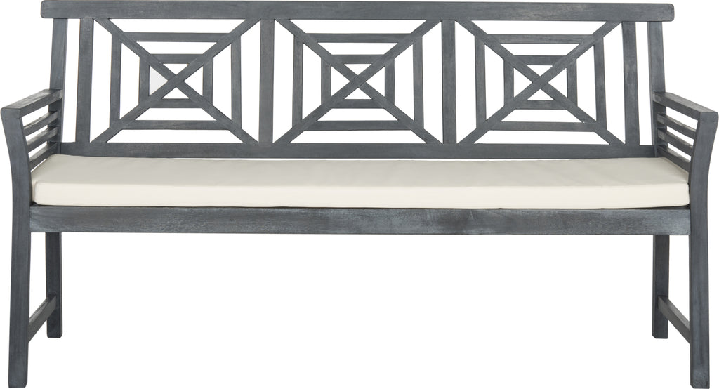 Safavieh Del Mar 3 Seat Bench Ash Grey/Beige Furniture main image