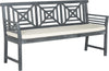 Safavieh Del Mar 3 Seat Bench Ash Grey/Beige Furniture 