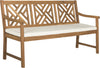Safavieh Bradbury 3 Seat Bench Teak Brown/Beige Furniture 