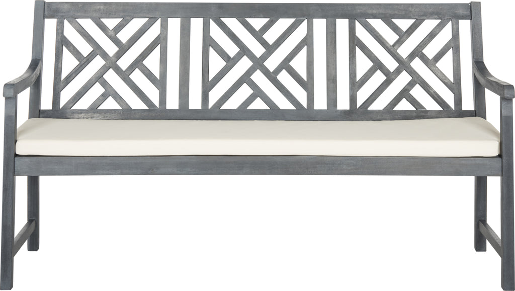 Safavieh Bradbury 3 Seat Bench Ash Grey/Beige Furniture main image
