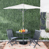 Safavieh Evert Half Patio Set And Umbrella Dark Slate Grey/Beige Furniture  Feature