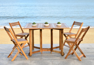 Safavieh Arvin Table And 4 Chairs Teak Furniture 