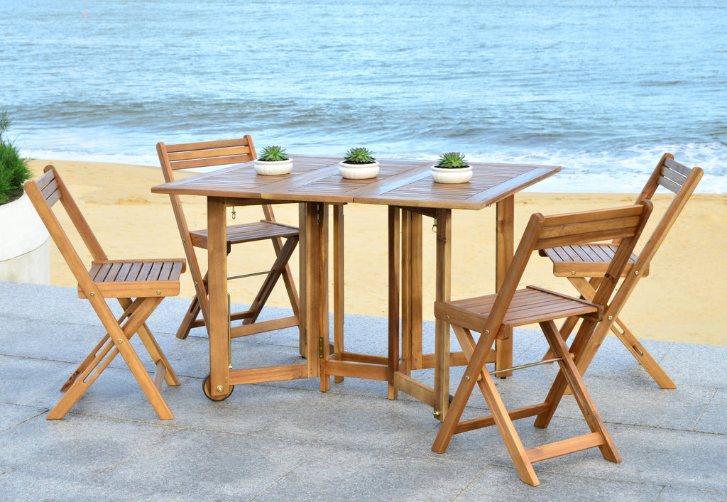 Safavieh Arvin Table And 4 Chairs Teak  Feature