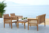 Safavieh Carson 4 Pc Outdoor Set Teak Look/Beige Furniture 