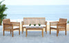 Safavieh Carson 4 Pc Outdoor Set Teak Look/Beige Furniture 