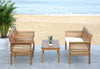Safavieh Carson 4 Pc Outdoor Set Teak Look/Beige Furniture 