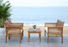 Safavieh Carson 4 Pc Outdoor Set Teak Look/Beige Furniture 
