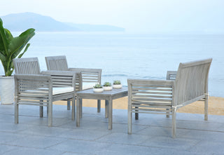 Safavieh Carson 4 Pc Outdoor Set Grey Wash/Beige Furniture 