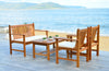 Safavieh Burbank 4 Pc Outdoor Set Teak Look/Beige Furniture  Feature