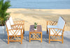 Safavieh Fontana 4 Pc Outdoor Set Teak Look/Beige Furniture 