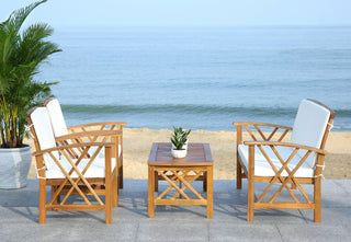 Safavieh Fontana 4 Pc Outdoor Set Teak Look/Beige Furniture 