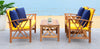 Safavieh Fontana 4 Pc Outdoor Set Teak Look/Yellow Furniture 