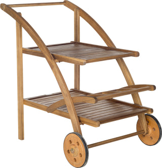 Safavieh Lodi Tea Cart Teak Look Furniture 