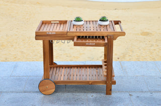 Safavieh Orland Tea Trolley Teak Look Furniture 